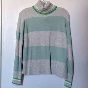 J. Crew striped turtleneck with side‎ slits.